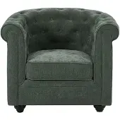 Vente-unique Fauteuil in groene stof - CHESTERFIELD