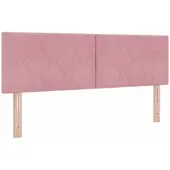 vidaXL LED Hoofdbord Roze 160 cm Fluweel