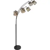 Mexlite Vloerlamp 5-lichts Sumba met bamboe kappen Ø12cm