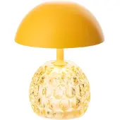 J-Line lamp Champignon - ijzer/glas - geel - LED lichtjes