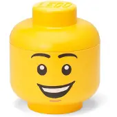 LEGO Opbergbox, Opbergdoos, Klein, 16 cm, Hoofd, Happy Boy -