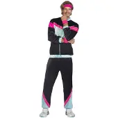Amscan 80s joggingpak voor heren zwart en veelkleurig