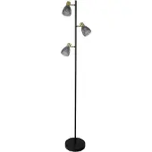 Näve Vloerlamp Lindita, alu / grijs / zink, Woon-/ Eetkamer, Glas, vloerlamp