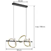 LUCANDE Hanglampe , Madu, Zwart, Eetkamer, Kunststof, Modern