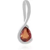 Cavill - Zilveren Hanger - 925 Sterling Zilver Geplatineerd - 0 233 ct Peervormige Briljant Geslepen Tanzania Robijn - Luxe Dames Sieraad