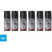 Denim Black Deodorant Spray 6x150 ml – 24H Action – Voordeelverpakking