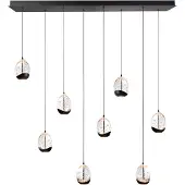 Highlight Hanglamp Clear Egg Zwart 8 Lichts Recht