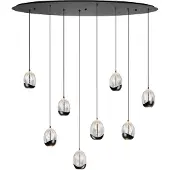 Highlight Hanglamp Clear Egg zwart 8-lichts ovaal