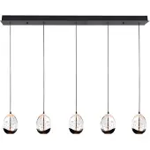 Highlight Hanglamp Clear Egg zwart 5-lichts recht