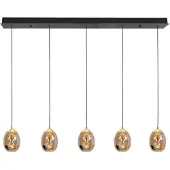 Highlight Glazen hanglamp Golden Egg, dimbaar, crème / amber, Woon-/ Eetkamer, Glas, Modern, hanglamp