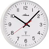 Atlanta 4532/0 Tijdsein gestuurde wandklok wit