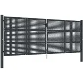 vidaXL Tuinpoort Antraciet 400x125 cm Staal