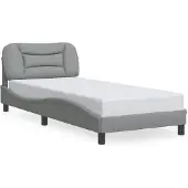 vidaXL Bedframe zonder matras "Hvar" 90x200 cm stof lichtgrijs