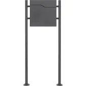ML-Design Brievenbus 37x36,5x11 cm antraciet/houtlook staal