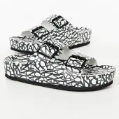 Giorgio Armani Claquette Dames Zwart-wit Klassiek