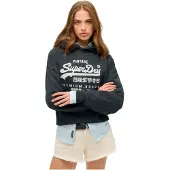 Superdry Sweatshirt donkerblauw / wit