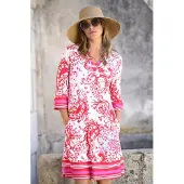 Ringella Bontgekleurd nachthemd paisley strepen - Rood - Maat - 40