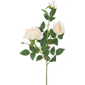 Easyplants | Kunstroos Neo deluxe 75 cm beige | Zijde | Nepbloemen | beige | Onderhoudsvrij | Kant-en-klaar