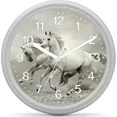 Eurotime Kinderklok paard - 2 Paarden grijs/wit