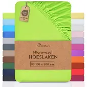 NatureMark Microvezel hoeslaken in vele maten en kleuren, 90x200cm appelgroen