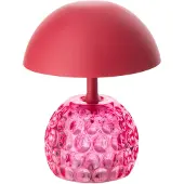 J-Line lamp Champignon - ijzer/glas - roze - LED lichtjes
