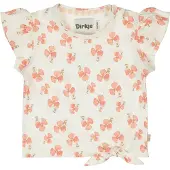 Dirkje gebloemde T-shirt ecru Meisjes Stretchkatoen Ronde hals Bloemen - maat 116