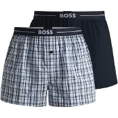 BOSS Heren Set van 2 NOS EW 2P blauw, marine blauwe boxershorts (L), Homewear, Katoen 50480056