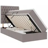 vidaXL LED opbergbed met matras Taupe 100 x 200 cm Stof