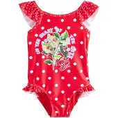 Next Badpak lichtgroen / lichtlila / rood / wit