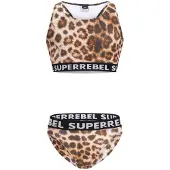 Superrebel crop bikini Carmel bruin Meisjes Polyester Panterprint - maat 176