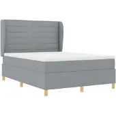 vidaXL Boxspring bed met matras Lichtgrijs 190 x 140 cm Stof