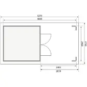 Karibu | Tuinhuis Theres 3 met 1 Aanbouw | Terragrijs