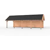 Westwood Douglas overkapping zadeldak, 1200 x 400, met achterwand, Ruiter Premium