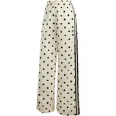 Adidas Originals Broek 'SATIN POLKA DOTS WIDE LEG' zwart / wit