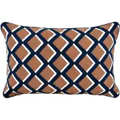 Fonq Hexa Sierkussen 40 x 60 cm - Bruin / Blauw