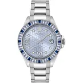 Philipp Plein Analoog horloge 'Lady Empire' azuur / zilver