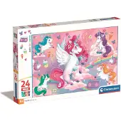 Clementoni - Puzzel - 24 Maxi Stukjes - Eenhorns - Kinderpuzzel - Vanaf 3 Jaar