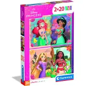 Clementoni - Puzzel - 2X20 Stukjes - Disney Princess - Puzzel Voor Kinderen - Vanaf 3 Jaar