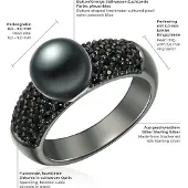 Valero Pearls Ring donkerblauw / donkergrijs / zwart