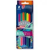 Staedtler Viltstiften - Dubbelzijdig - Etui van 6