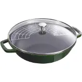 Staub gietijzeren wokpan - 30 cm, basilicumgroen