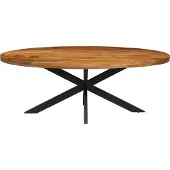 Molecule Ovale eettafel Alexa 200cm mangohout met zwart metalen onderstel
