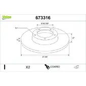 Valeo 673316 Remschijf