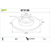 Valeo 673136 Remschijf