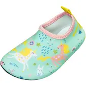 Playshoes Strand-/badschoen 'Einhorn' blauw / geel / mintgroen / wit