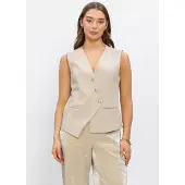 NUKUS Dames Blazers Julia Gilet - Beige - Maat L