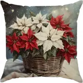 ECarla Kerst Sierkussenhoes 45x45 cm - Gezellige Feestdagen Decoratie