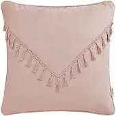 Room99 Decoratiekussen Chloe 45x45cm Poederroze met Franjes