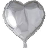 Unique Folie ballon hart zilver 46 cm
