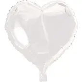 Wefiesta Folie ballon hart wit 46 cm
